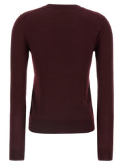 Saint Laurent Bordeaux Virgin Wool Cardigan - S