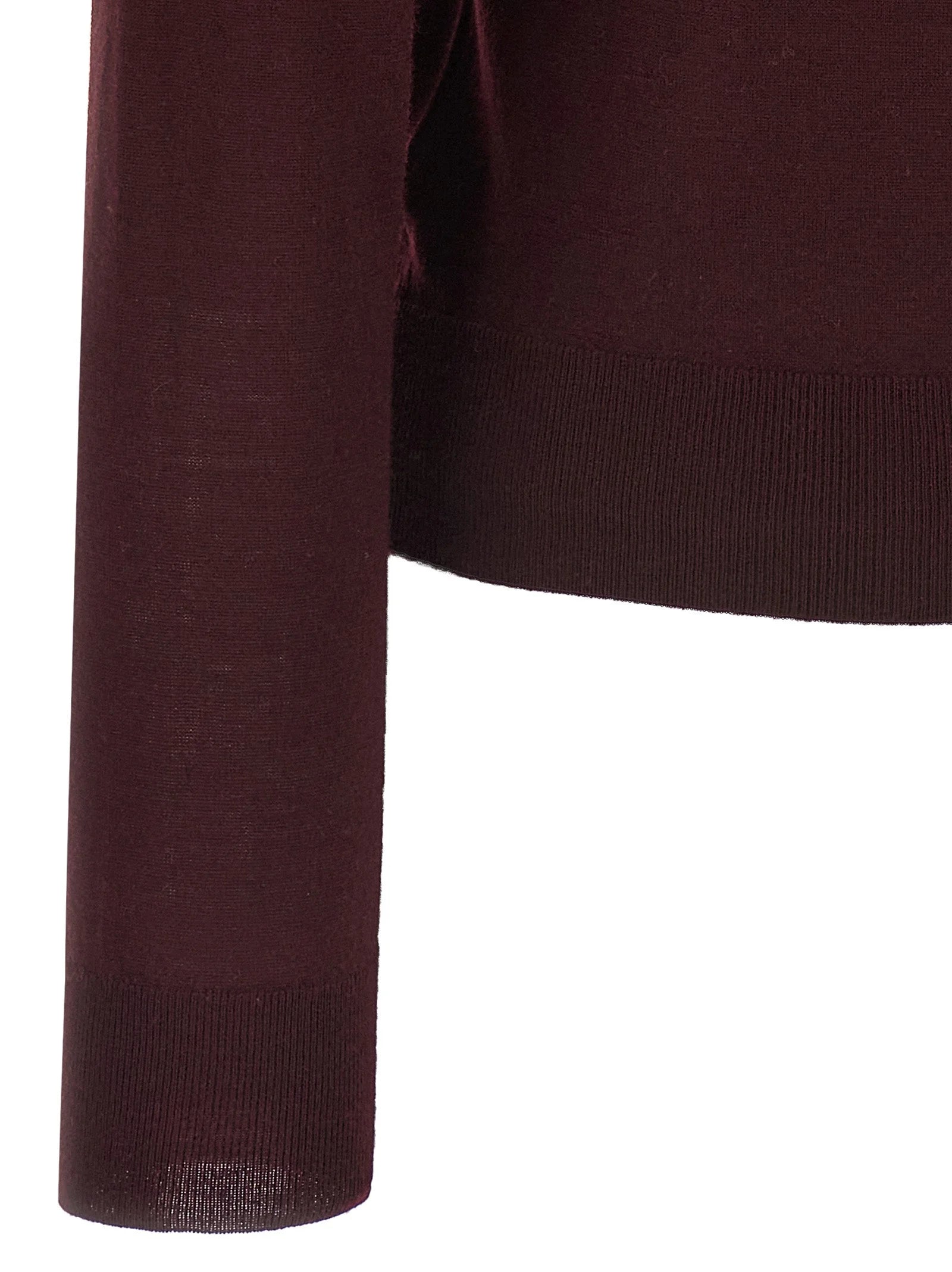 Saint Laurent Bordeaux Virgin Wool Cardigan - S