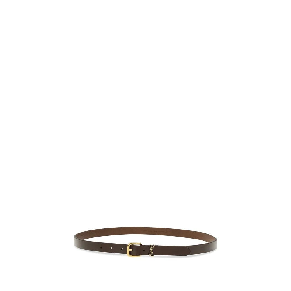 Saint Laurent Brown Calf Leather Bos Taurus Regular Belt