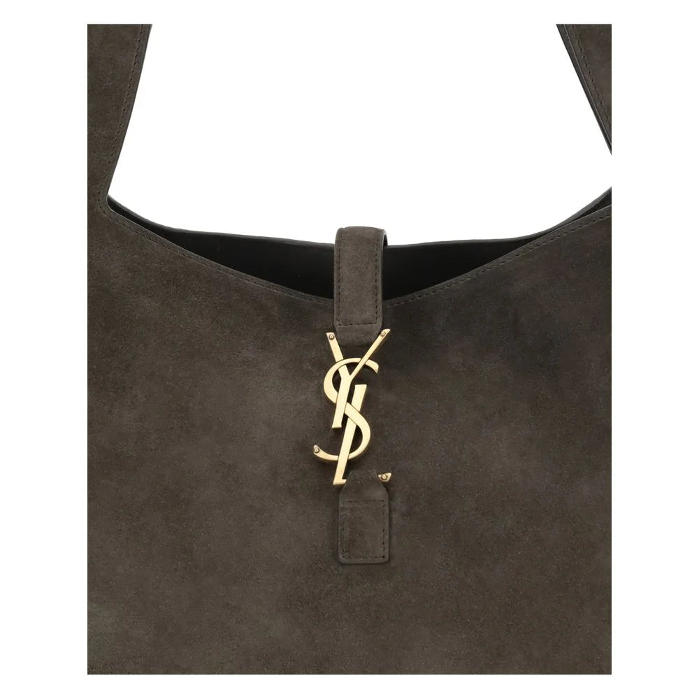 Saint Laurent Brown Calf Leather Bos Taurus Shoulder Bag