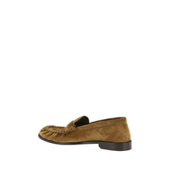 Saint Laurent Brown Calf Leather Bos Taurus Slip-On Loafers - EU40.5/US7.5