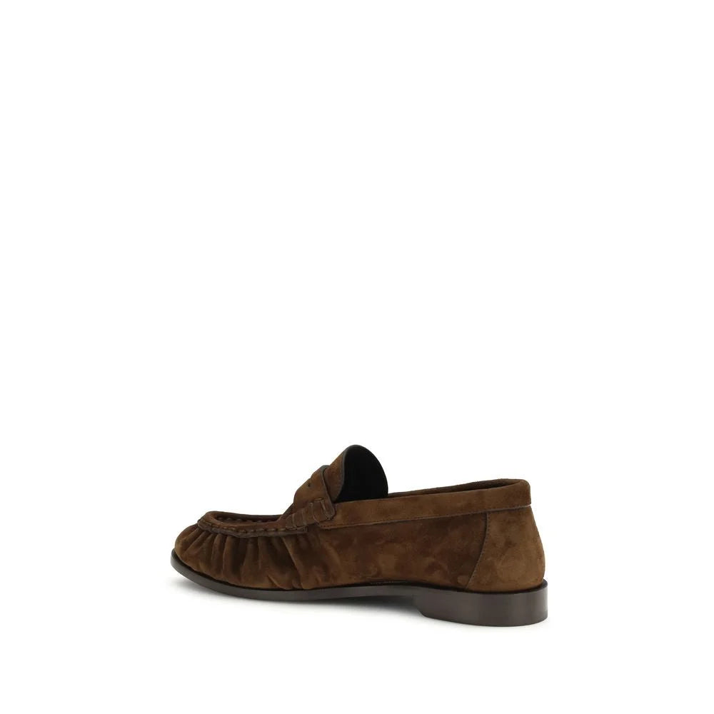 Saint Laurent Brown Calf Leather Bos Taurus Slip-On Loafers - EU41/US11