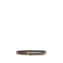 Saint Laurent Brown Calf Leather Bos Taurus Thin Belt - 85 cm / 34 Inches