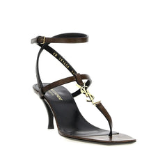 Saint Laurent Brown Calfskin Flat Sandals - EU36/US6