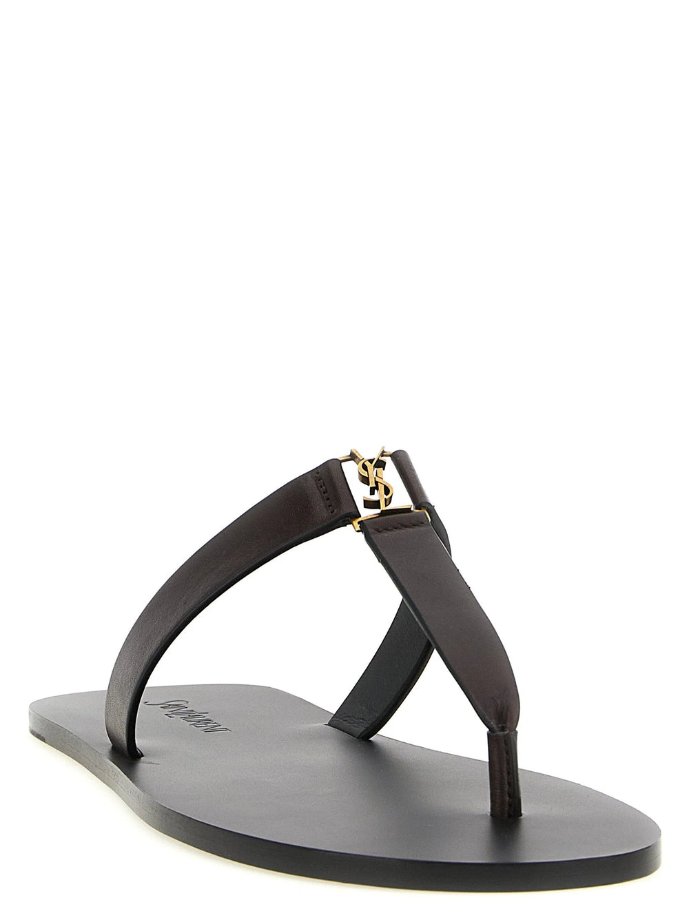 Saint Laurent Brown Calfskin Slides - EU 41 | US 8