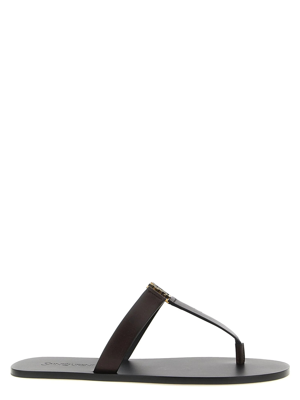 Saint Laurent Brown Calfskin Slides - EU 41 | US 8