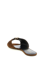 Saint Laurent Brown Calfskin Slides - EU36/US6