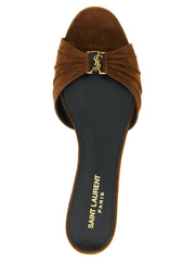 Saint Laurent Brown Calfskin Slides - EU36/US6