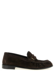 Saint Laurent Brown Calfskin Slip-On Loafers