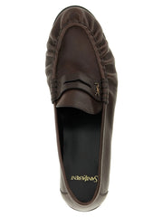 Saint Laurent Brown Calfskin Slip-On Loafers - EU 42 | US 9