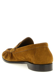 Saint Laurent Brown Calfskin Slip-On Loafers - EU44/US11