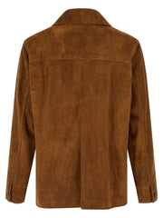 Saint Laurent Brown Lamb Leather Leather Jacket