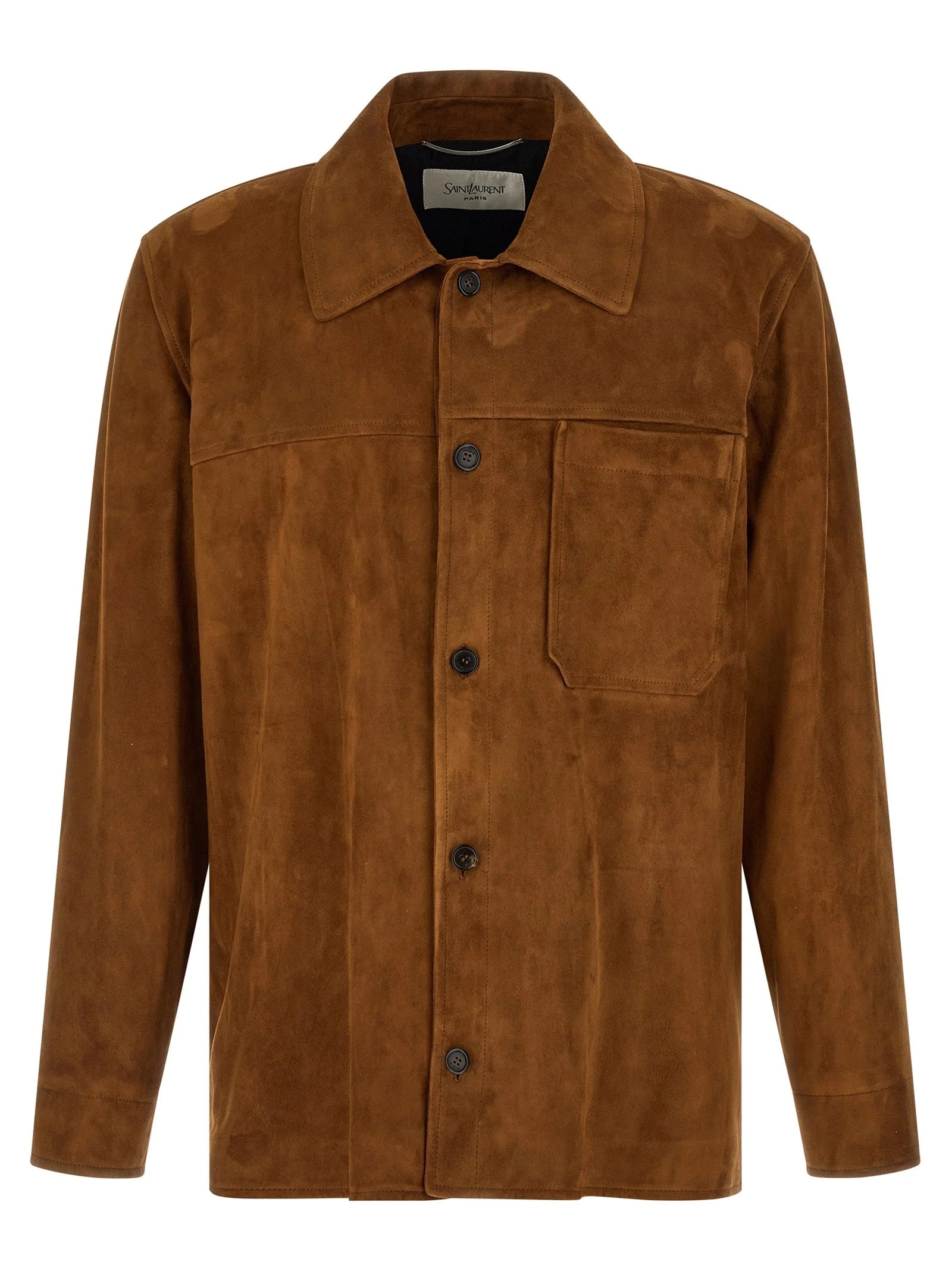 Saint Laurent Brown Lamb Leather Leather Jacket