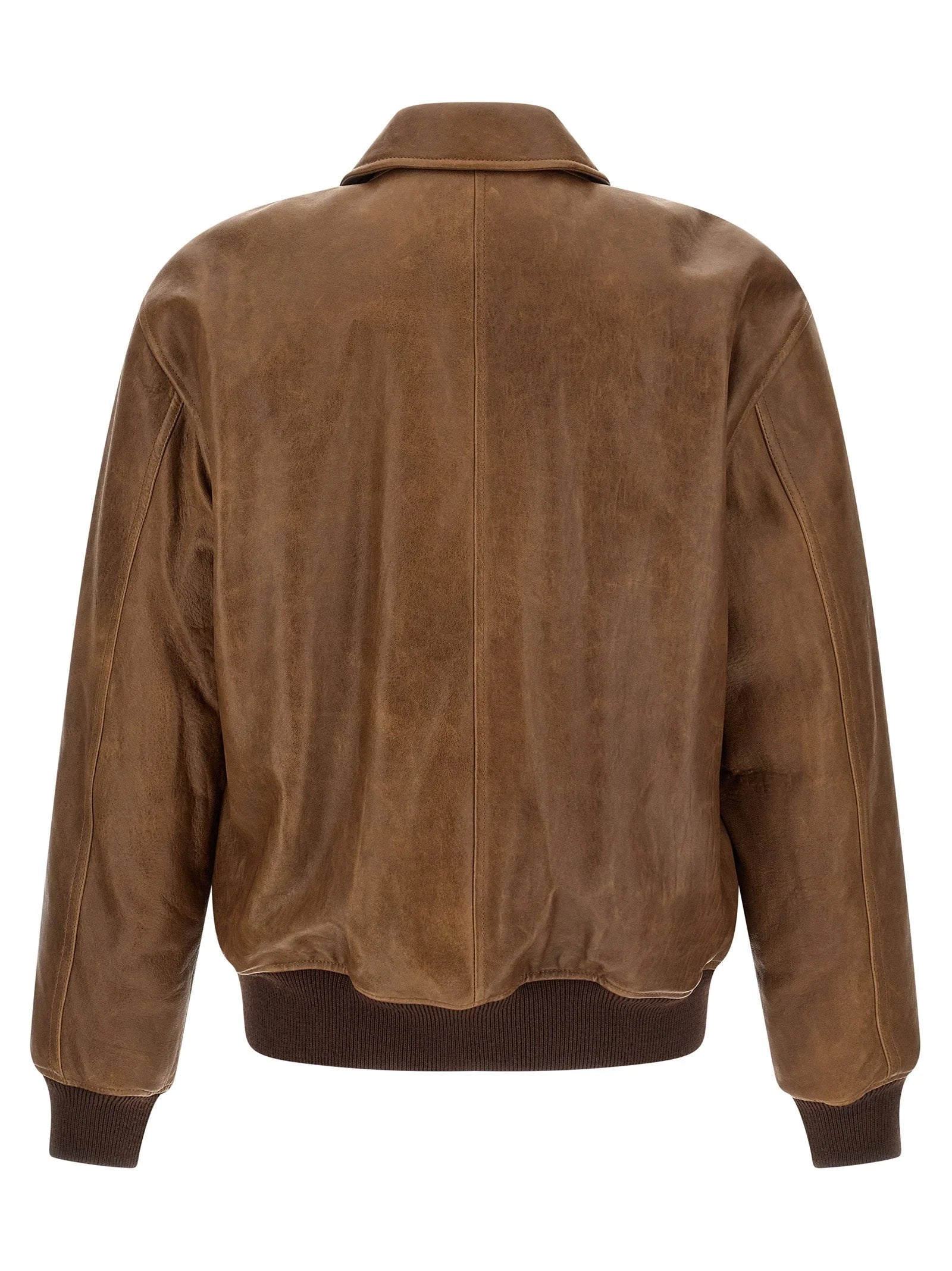Saint Laurent Brown Lamb Leather Leather Jacket - IT50 | L