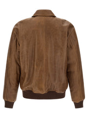 Saint Laurent Brown Lamb Leather Leather Jacket - IT50 | L