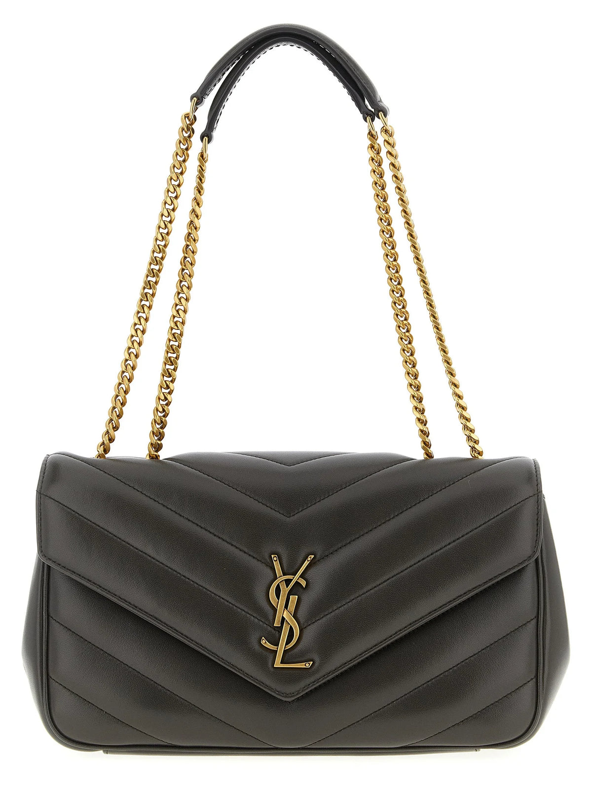 Saint Laurent Brown Lamb Leather Shoulder Bag