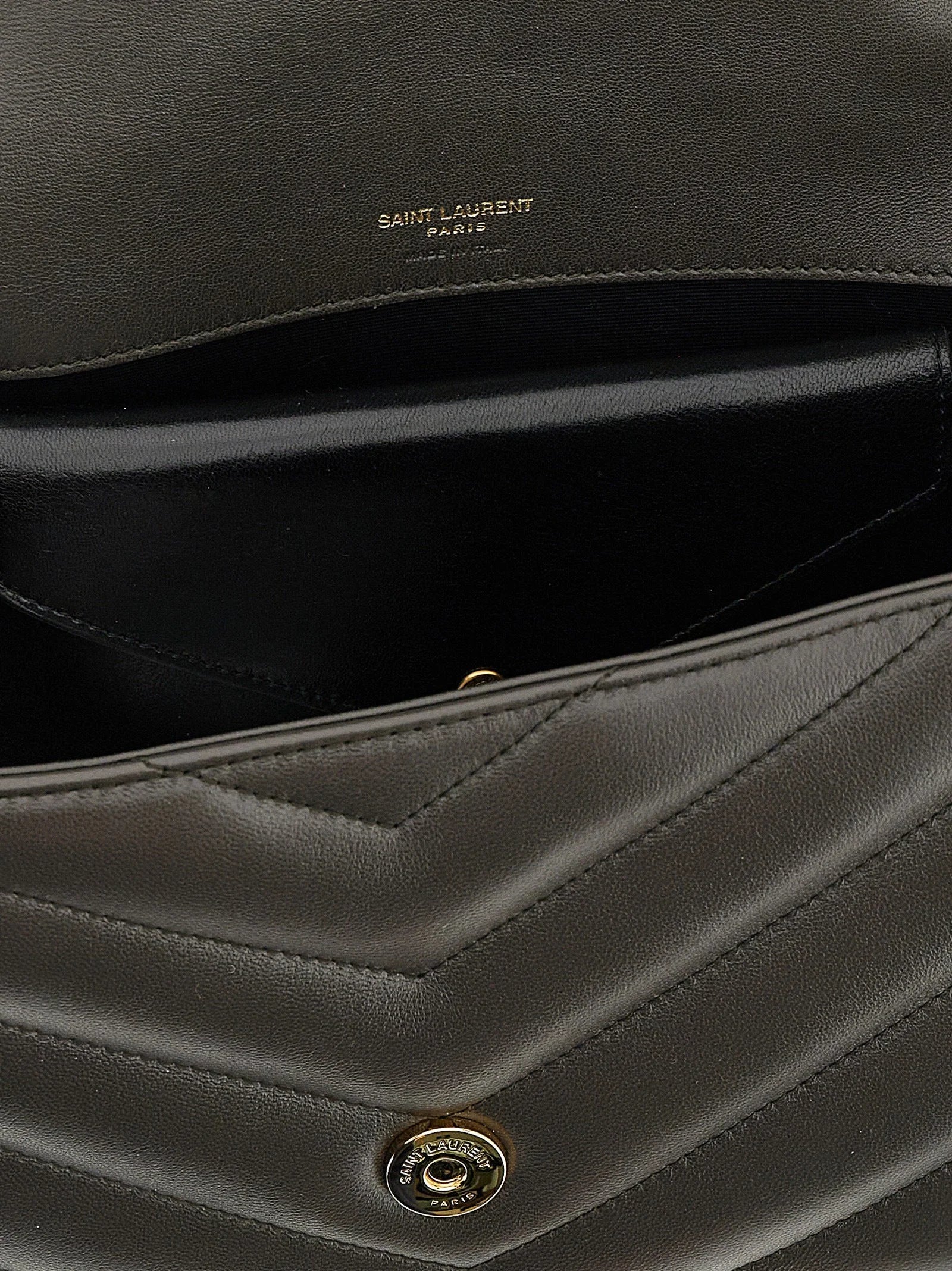 Saint Laurent Brown Lamb Leather Shoulder Bag