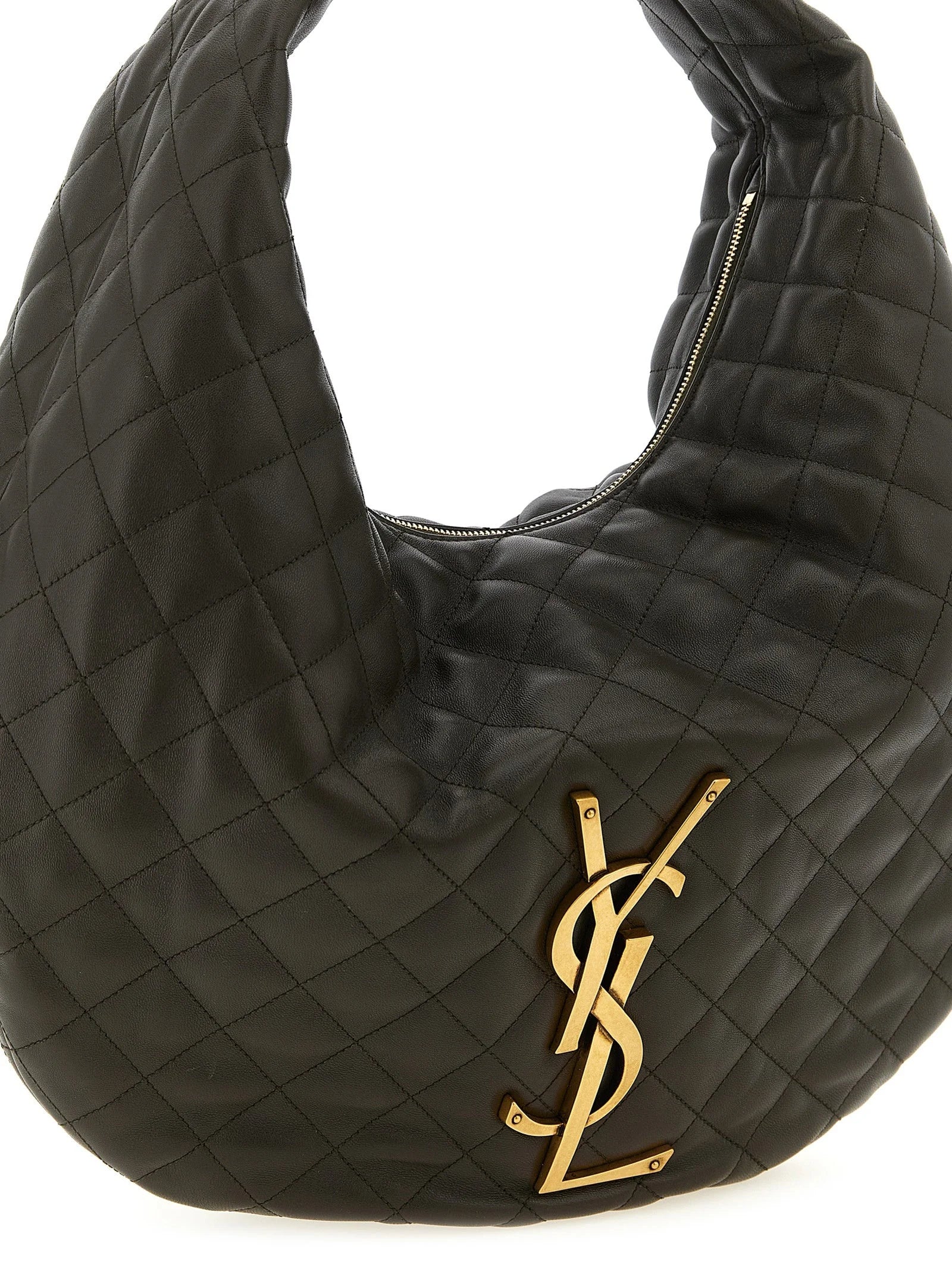 Saint Laurent Brown Lamb Leather Shoulder Bag