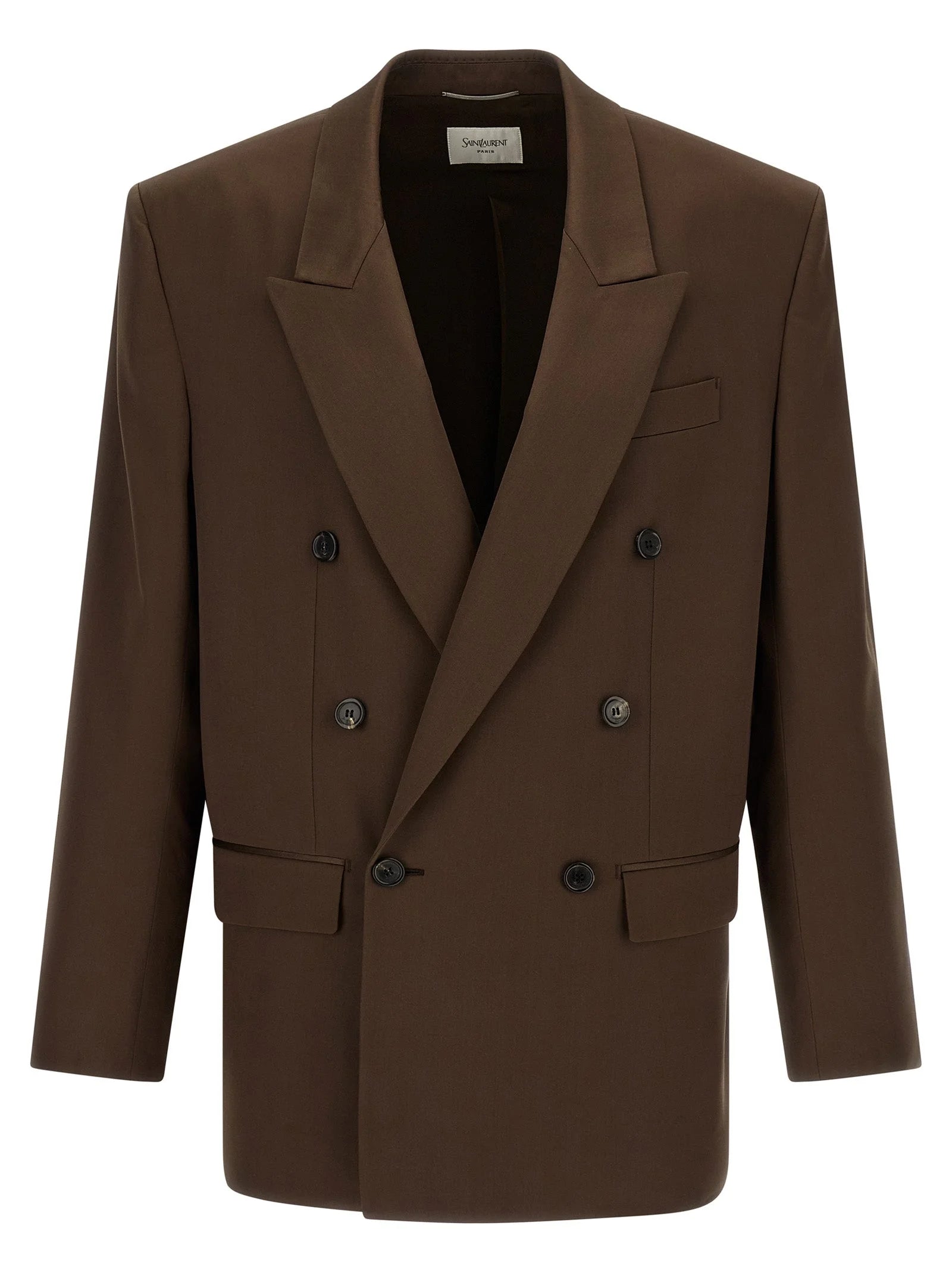 Saint Laurent Brown Silk Blazer