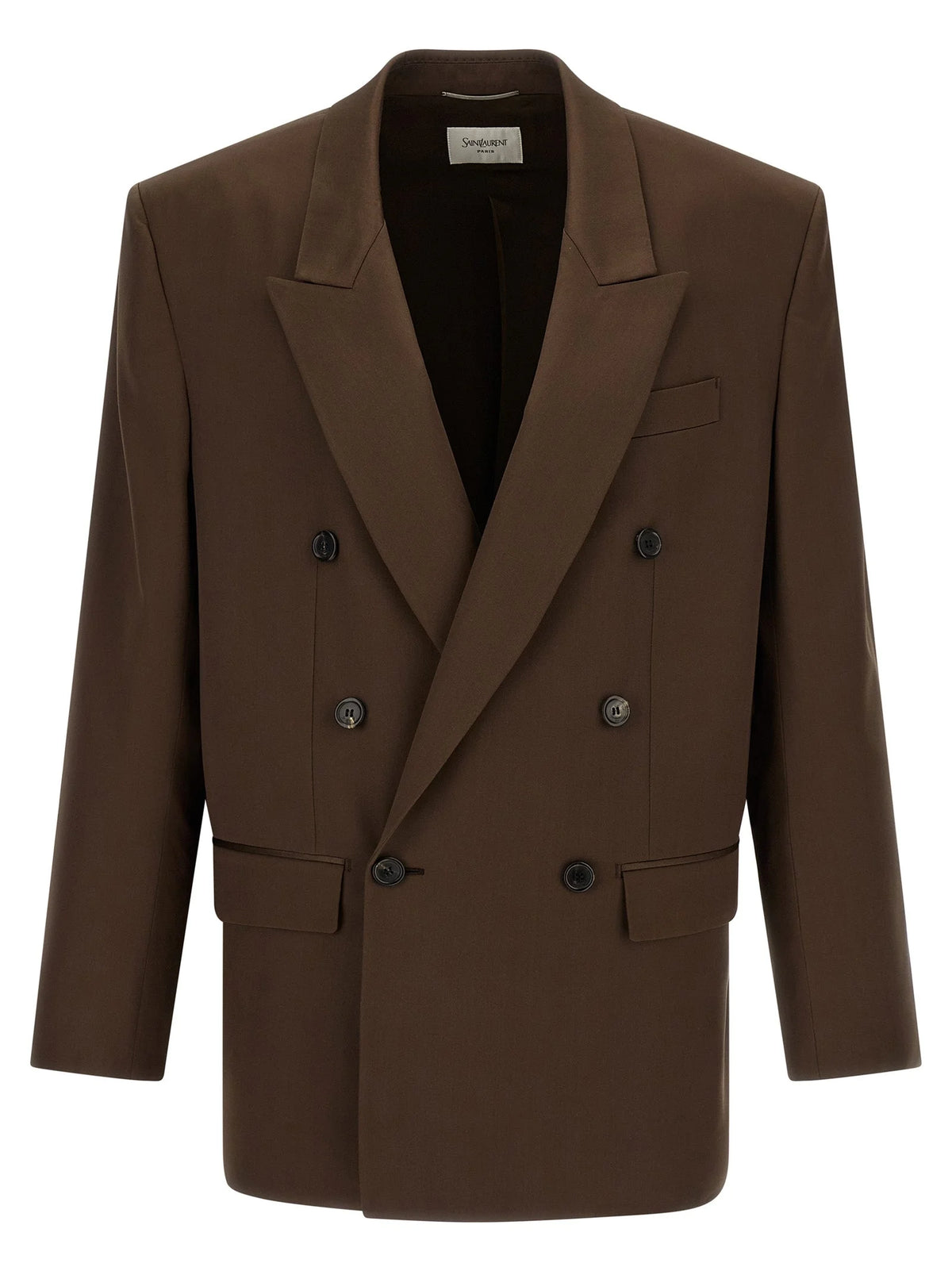 Saint Laurent Brown Silk Blazer