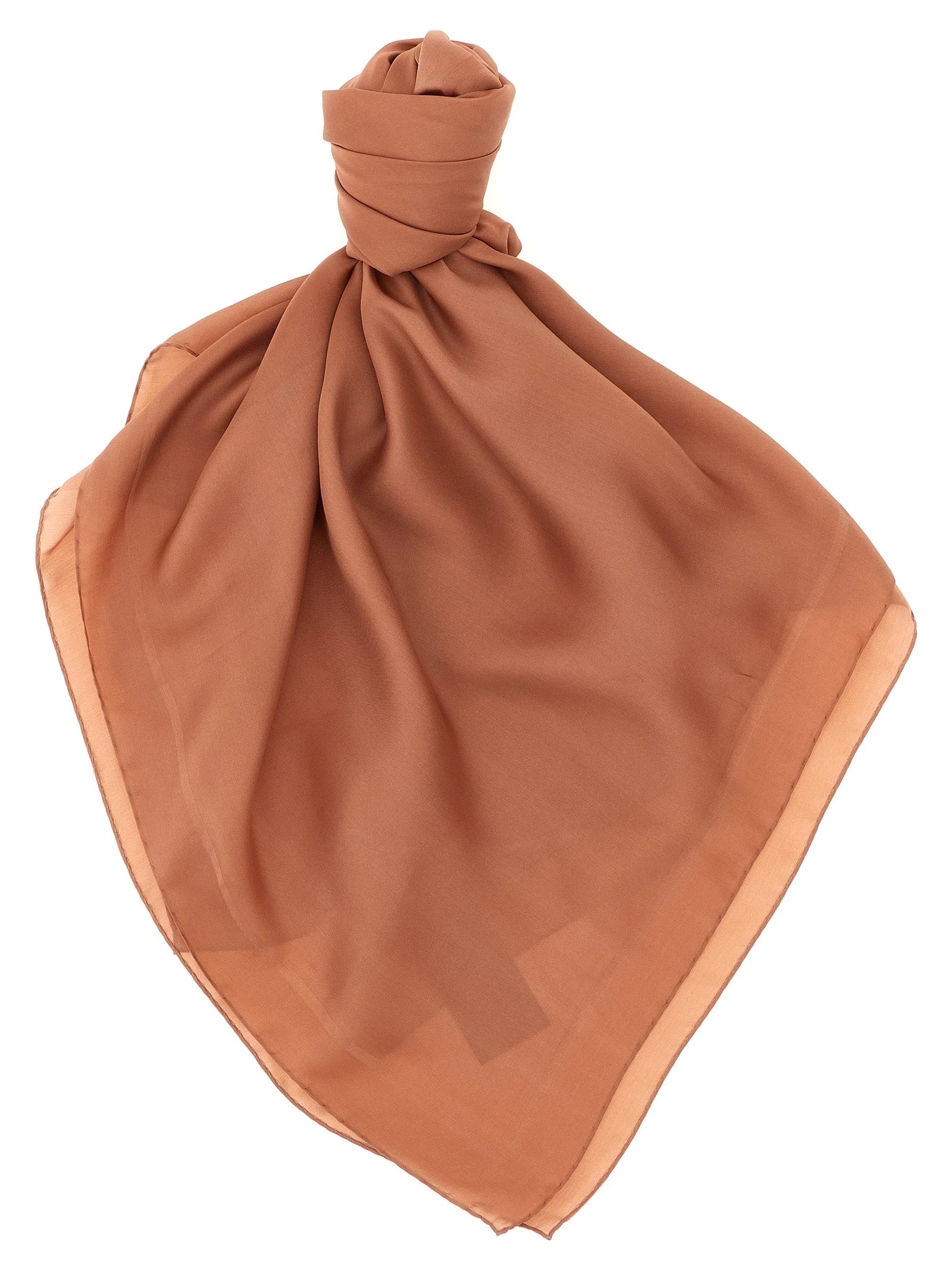 Saint Laurent Brown Silk Scarf