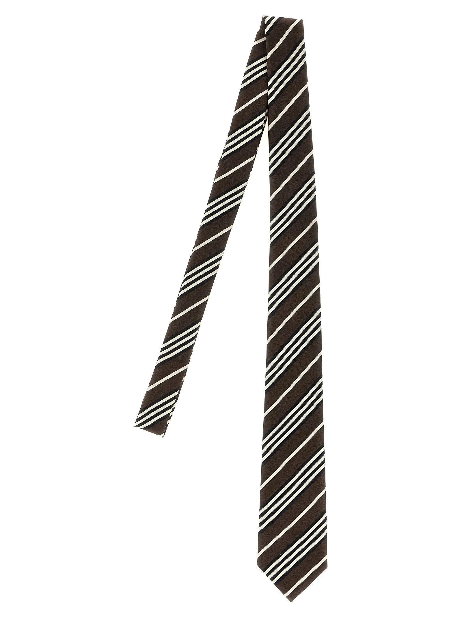 Saint Laurent Brown Silk Tie