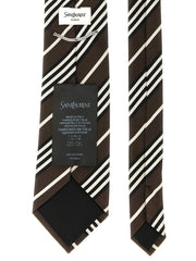 Saint Laurent Brown Silk Tie