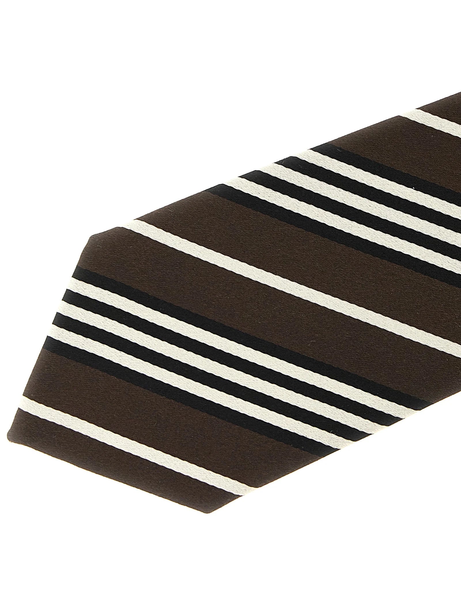 Saint Laurent Brown Silk Tie