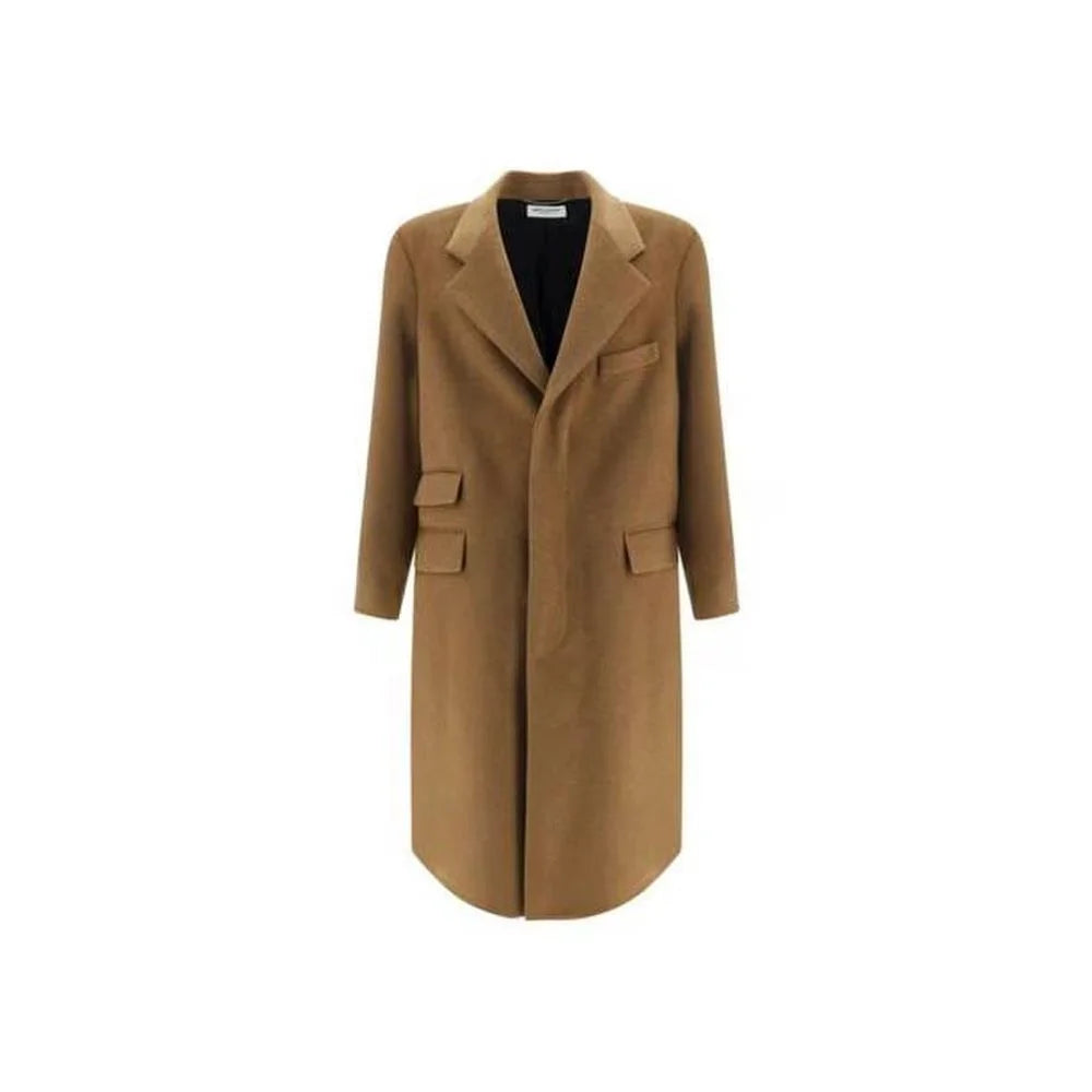 Saint Laurent Brown Wool Coat - IT48 | M