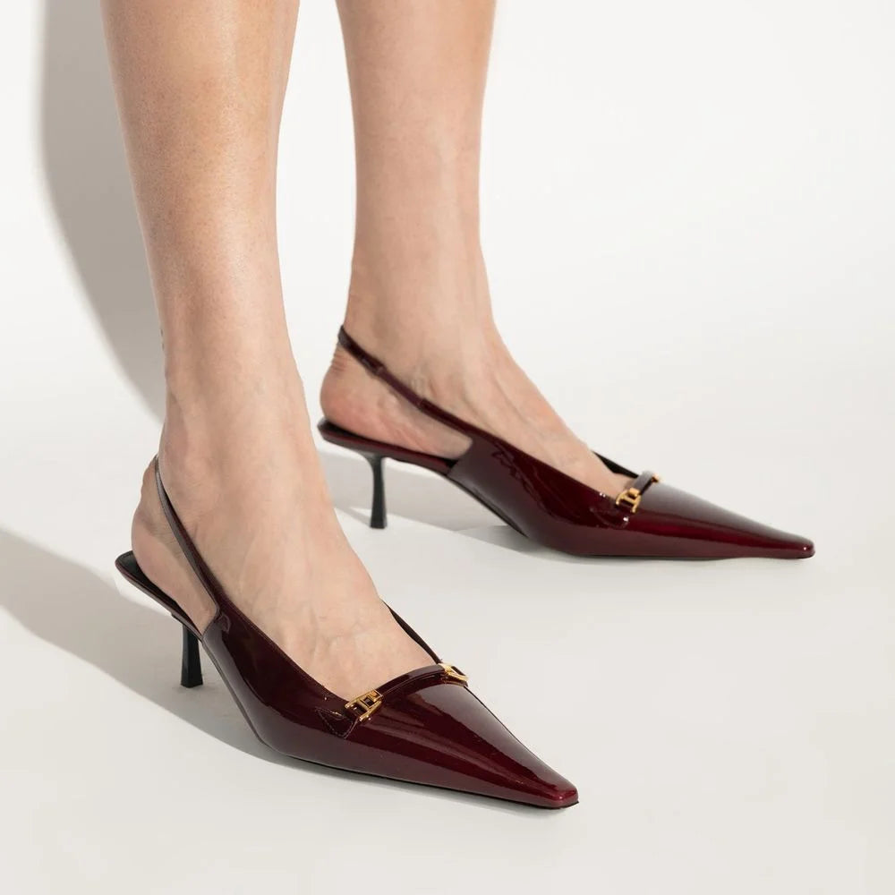 Saint Laurent ’Carine’ Leather Slingback Pumps - EU35/US5 - Heels