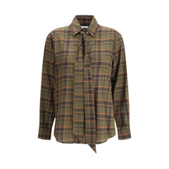 Saint Laurent Cassandre check lavallière Shirt - L