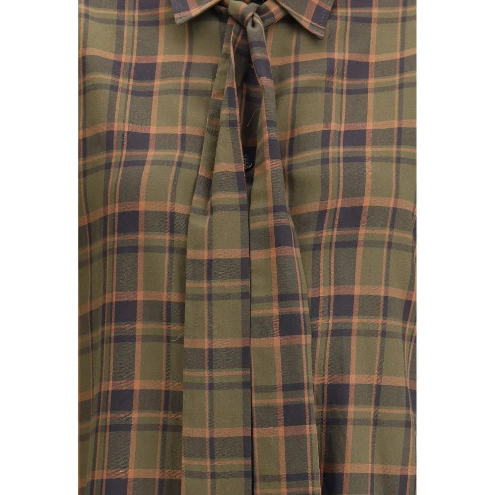 Saint Laurent Cassandre check lavallière Shirt - L