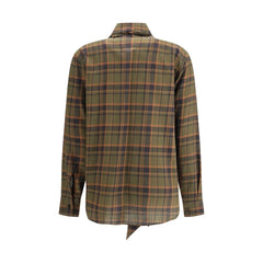 Saint Laurent Cassandre check lavallière Shirt - L