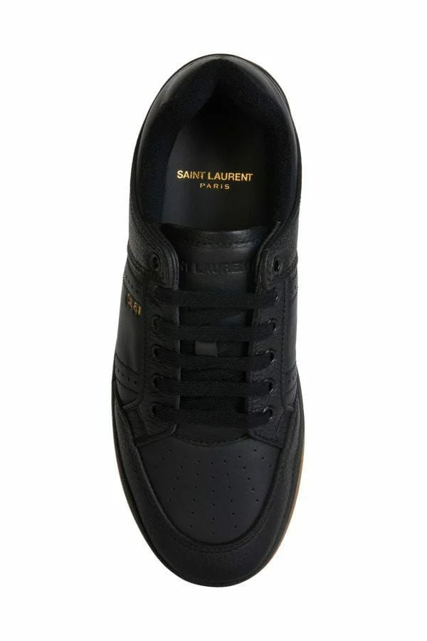 Saint Laurent Elegant Black Low-Top Leather Sneakers - EU41/US8 - Sneakers