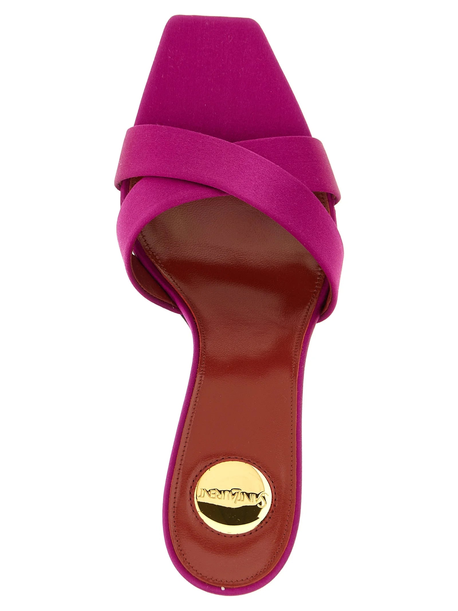 Saint Laurent Fuchsia Viscose Stiletto Heel Sandals - EU36/US6