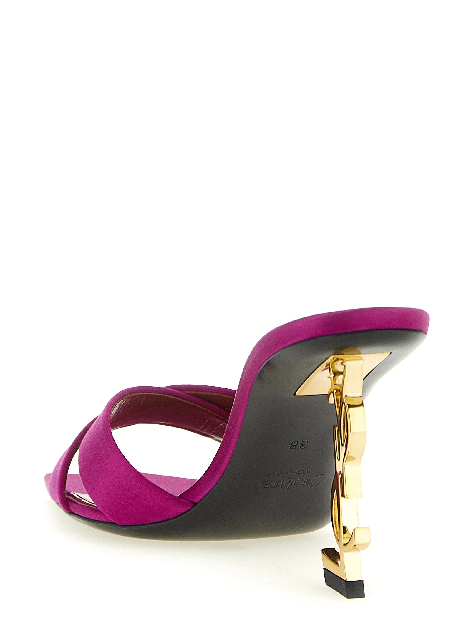 Saint Laurent Fuchsia Viscose Stiletto Heel Sandals - EU36/US6