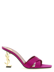 Saint Laurent Fuchsia Viscose Stiletto Heel Sandals - EU36/US6