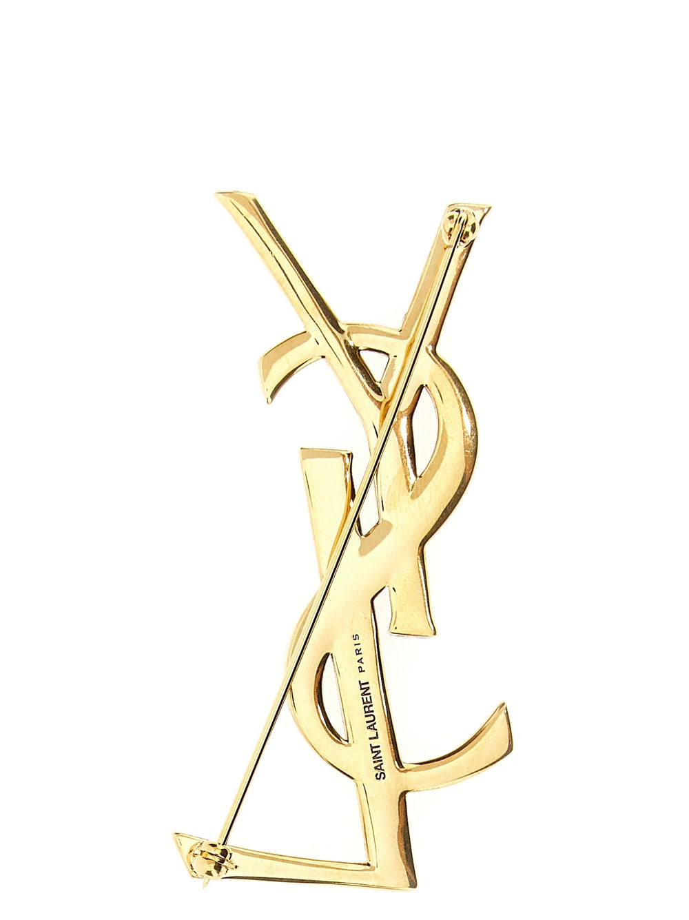 Saint Laurent Gold Brass Broch