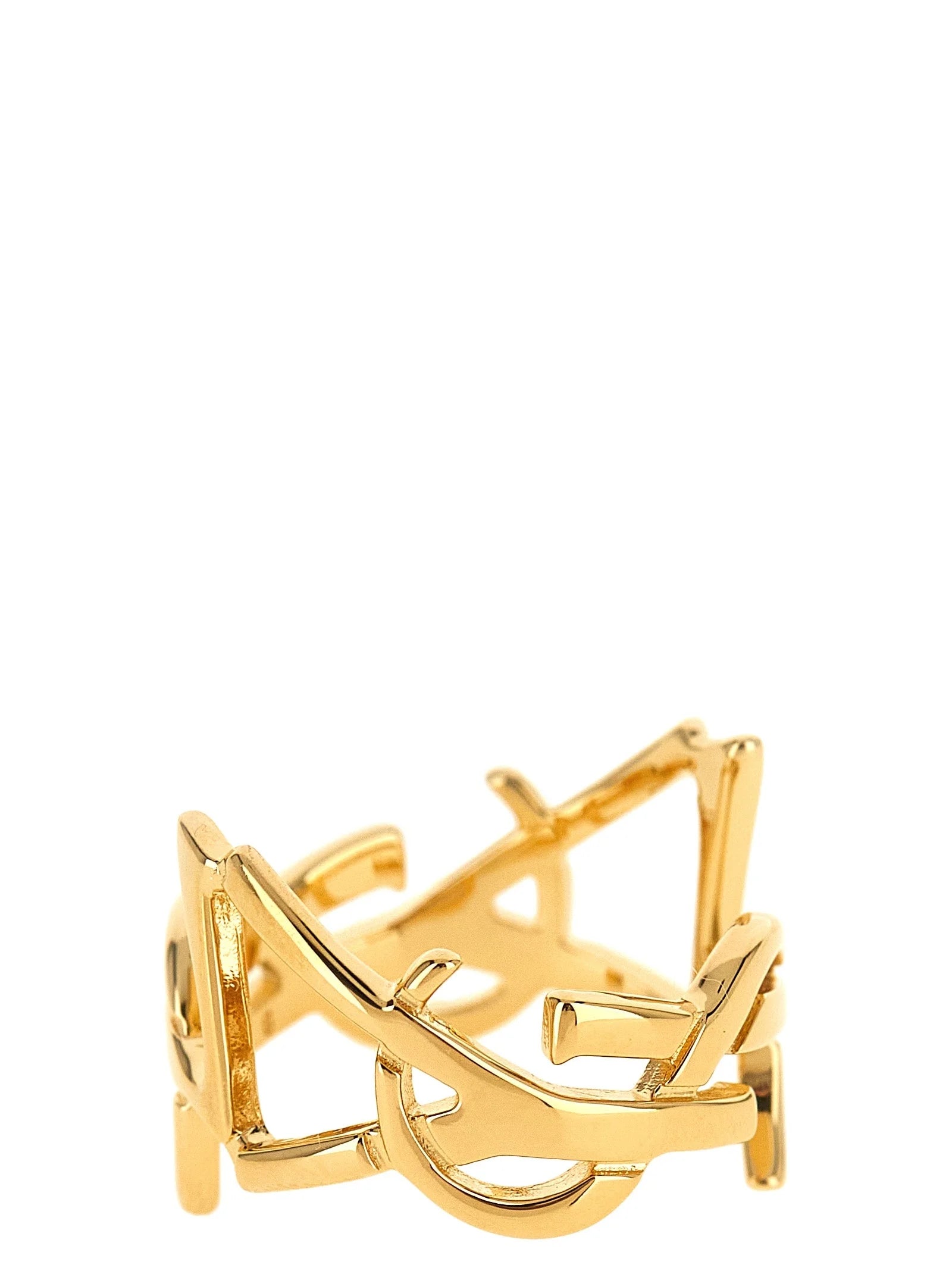Saint Laurent Gold Brass Broch
