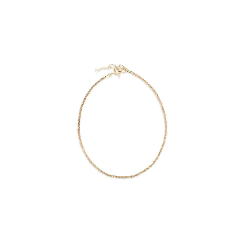 Saint Laurent Gold Brass Necklace - One Size