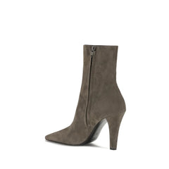 Saint Laurent Gray Calf Leather Bos Taurus Ankle Boots - EU36/US6