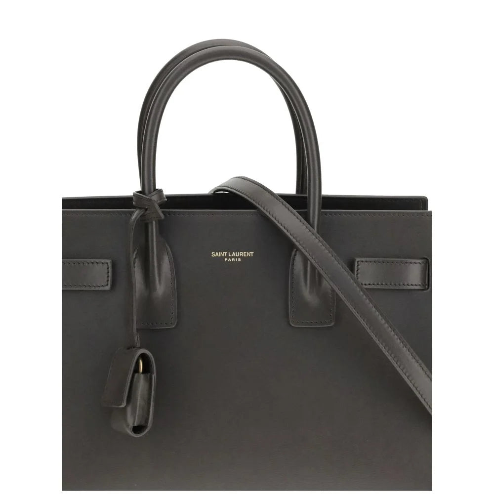Saint Laurent Gray Calf Leather Bos Taurus Handbag