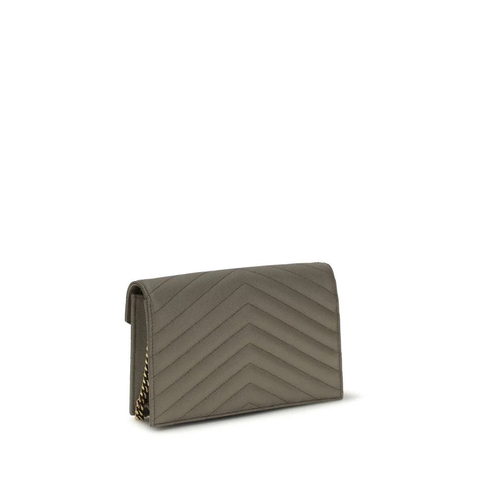 Saint Laurent Gray Calf Leather Bos Taurus Wallet