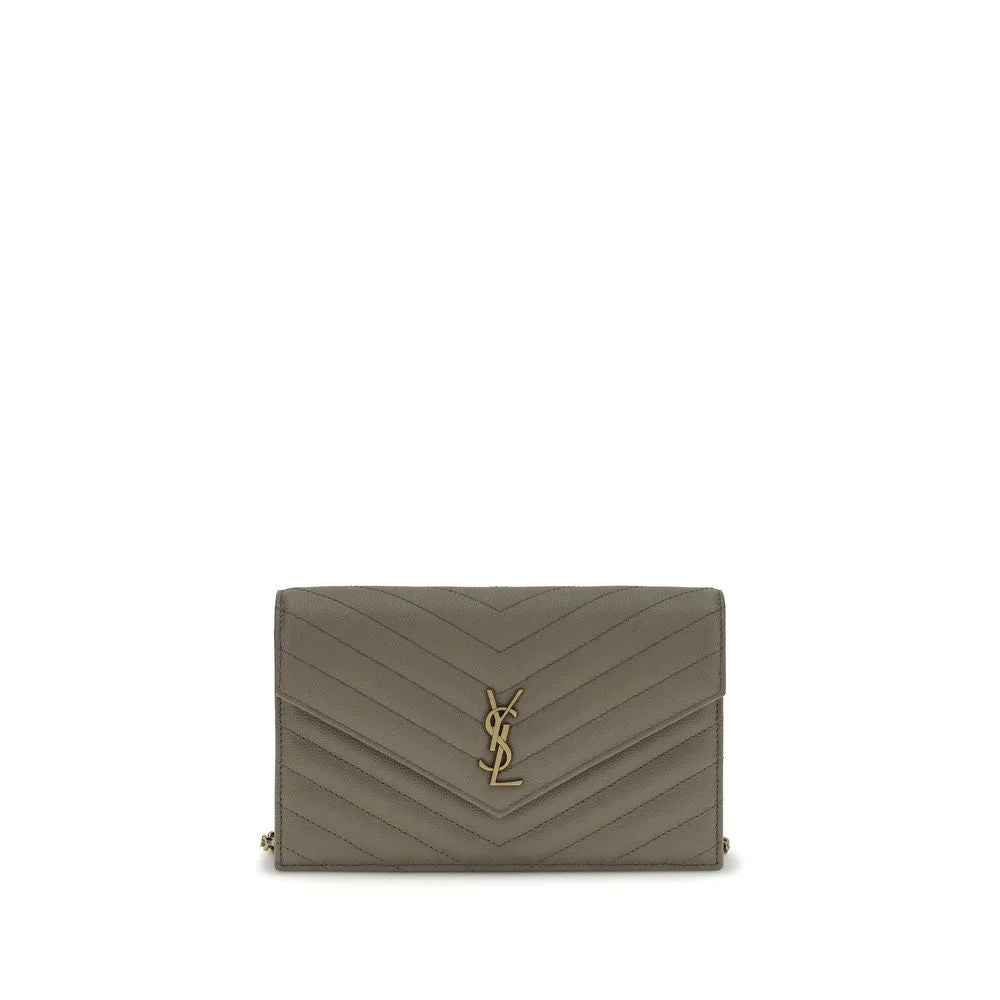 Saint Laurent Gray Calf Leather Bos Taurus Wallet