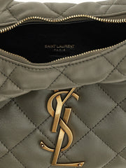 Saint Laurent Gray Lamb Leather Handbag