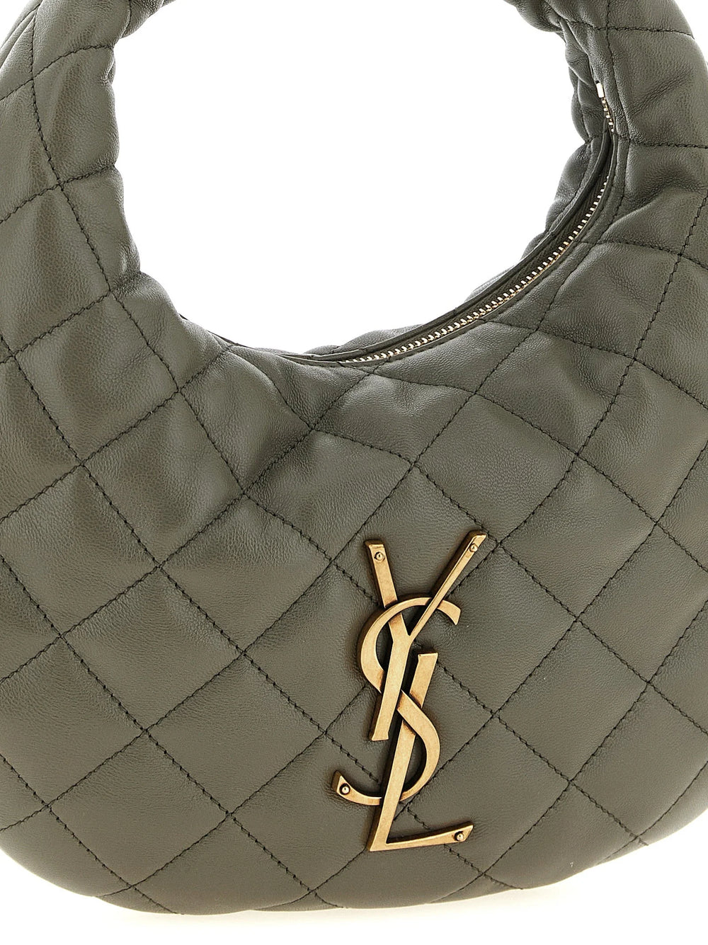 Saint Laurent Gray Lamb Leather Handbag