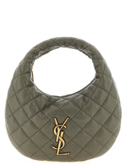 Saint Laurent Gray Lamb Leather Handbag