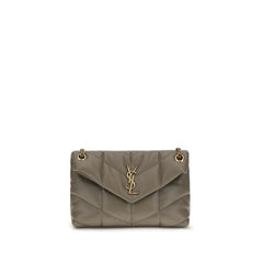 Saint Laurent Gray Lamb Leather Shoulder Bag