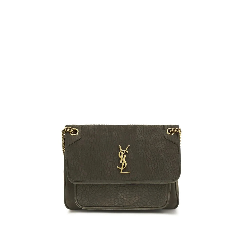 Torba na ramie Saint Laurent, szara, jagnięca skóra Ovis Aries Aries