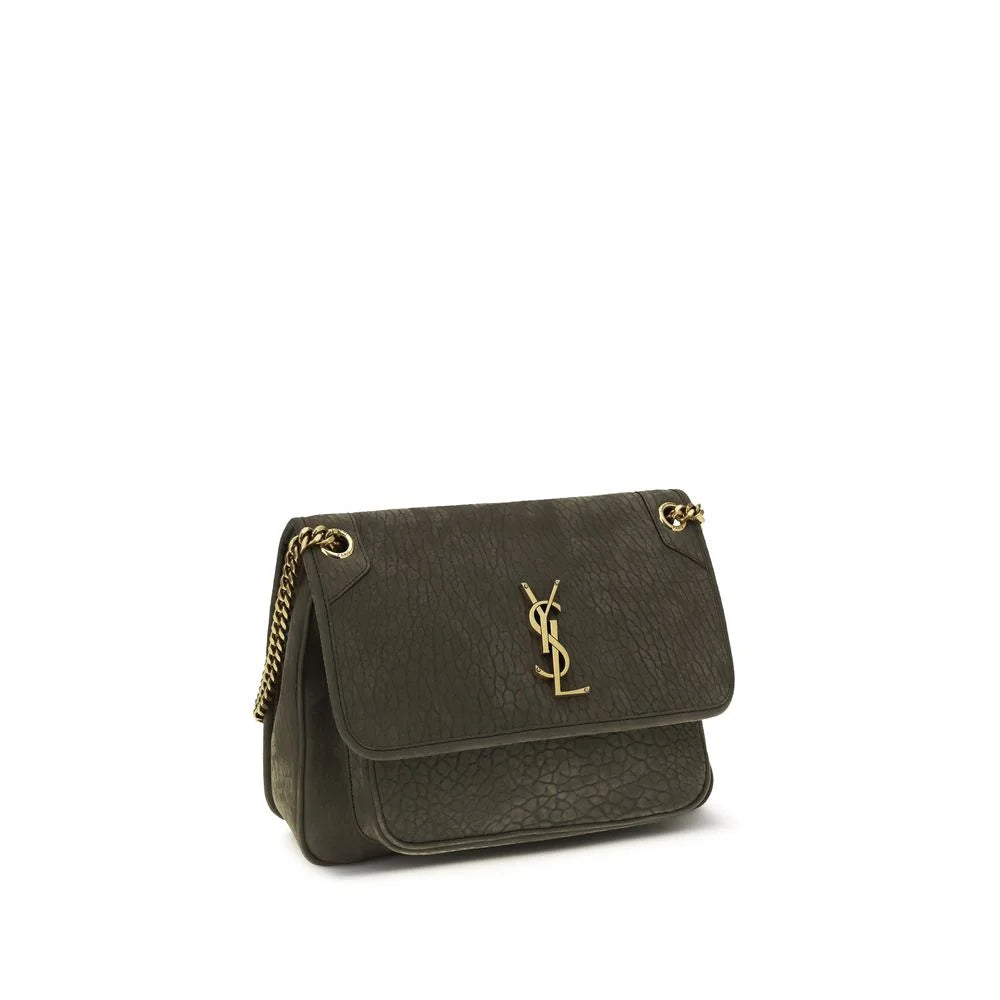 Torba na ramie Saint Laurent, szara, jagnięca skóra Ovis Aries Aries